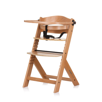 Chipolino Tip Top 2-in-1 Kinderstoel - Wood - Geschikt vanaf ongeveer 6 maanden tot 15 kg - Zitting en voetensteun in hoogte verstelbaar