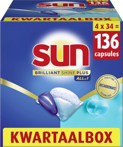 Sun All in 1  vaatwastabletten  - 128 wasbeurten