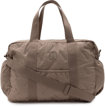 Jollein - Luiertas Embossed Lily - Milky Coffee - 100% Polyester - Verzorgingstas - 42x30cm
