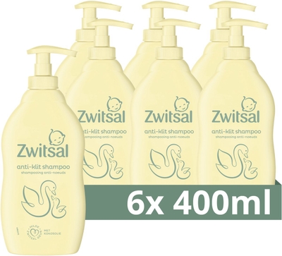 Zwitsal Anti-Klit Shampoo - Baby - prikt niet in de oogjes en helpt het babyhuidje te beschermen - 6 x 400 ml