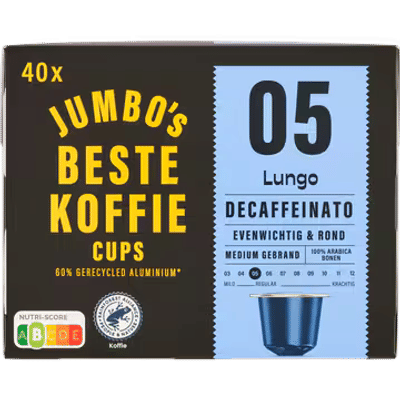 Jumbo's Lungo Decaffeinato Koffiecups 40 Stuks