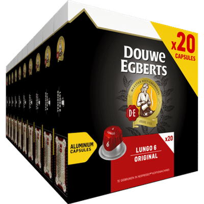 Douwe Egberts Lungo 6 Original Gemalen Koffie 20 Capsules 104g