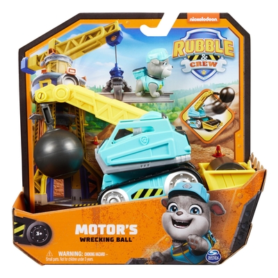 Rubble & Crew - Motor's Wrecking Ball-speelgoedauto met speelfiguur en beweegbare onderdelen - PAW Patrol speelgoed
