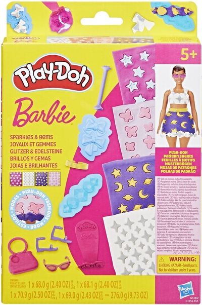 Play-Doh-patronenpakket Barbie Glitter en edelstenen, navulset
