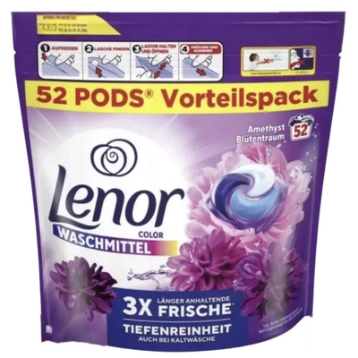 Lenor Pods Amethist & Bloemen wascapsules gekleurde was - 52 wasbeurten