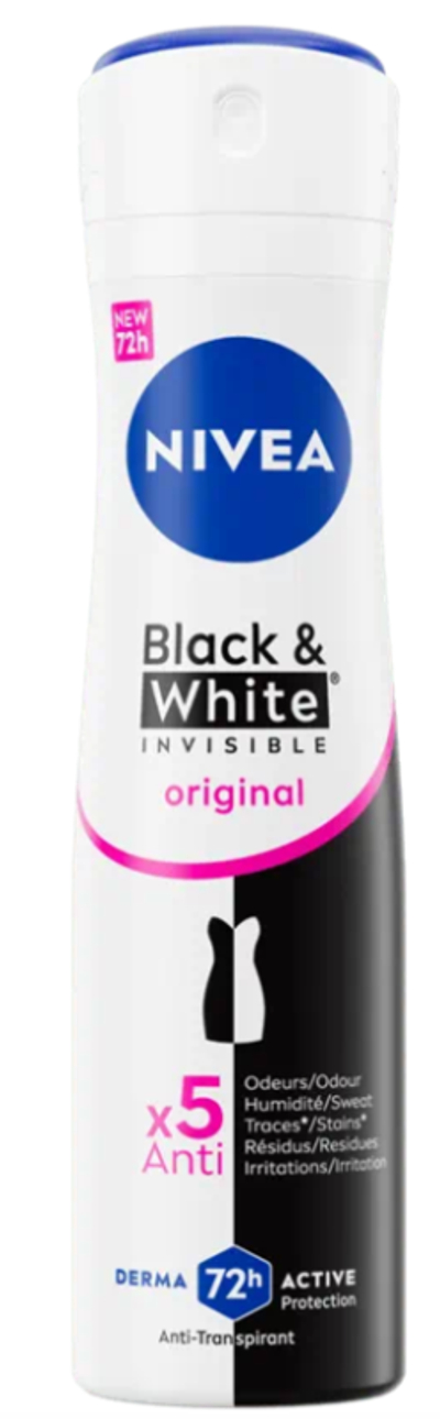 NIVEA Deodorant Spray Invisible For Black & White Clear - 150 ml
