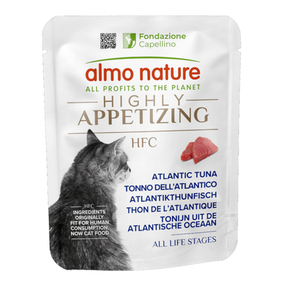 Voordeelverpakking: 24x50g Almo Nature HFC Zeer Smakelijk Atlantische Tonijn natvoer voor katten - natvoer katten