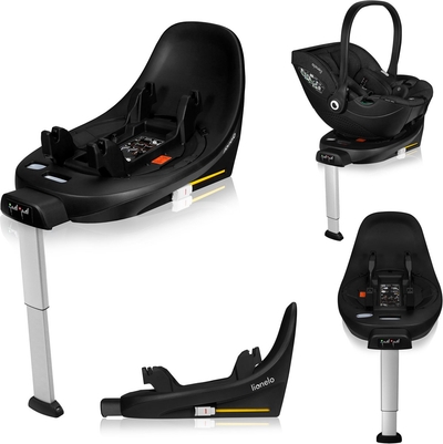 Lionelo Moxie i-Size Base – ISOFIX Autostoel basis met 360 ° Draaibaar – Massieve antirebound-zone – Indicator correcte installatie – Kliksysteem – Antirotatieframe – Inklapbare steunpoot – Compact formaat – Compatibel met Moxie & Moxie Next