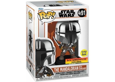 POP! Figures - Star Wars POP! Star Wars - 491 Mandalorian with Dark Saber GITD