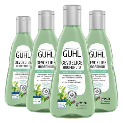 4x Guhl Shampoo Gevoelige Hoofdhuid 250 ml