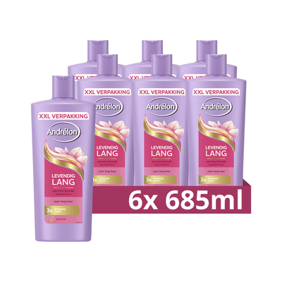 6x Andrélon Shampoo Levendig Lang 685 ml