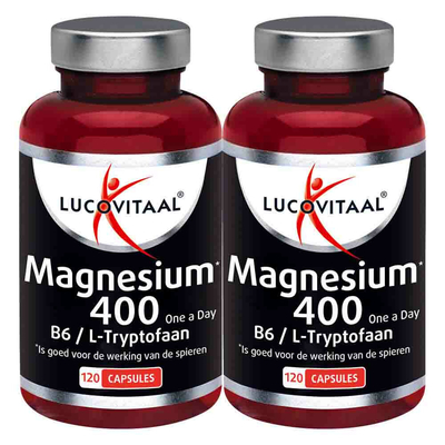 Gratis Verzending: 2x Lucovitaal Magnesium 400 met l-tryptofaan 120 capsules