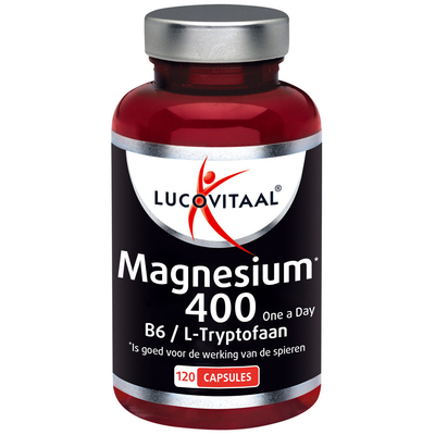 Gratis Verzending: 3x Lucovitaal Magnesium 400 met l-tryptofaan 120 capsules