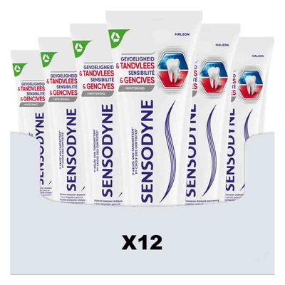 12x Sensodyne Tandpasta Gevoeligheid&Tandvlees Whitening 75 ml