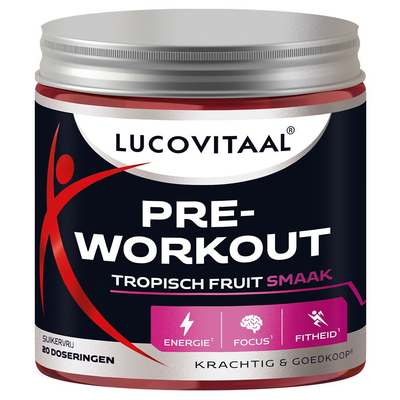 Lucovitaal Pre-Workout Tropisch Fruit - 2 x 20 scoops