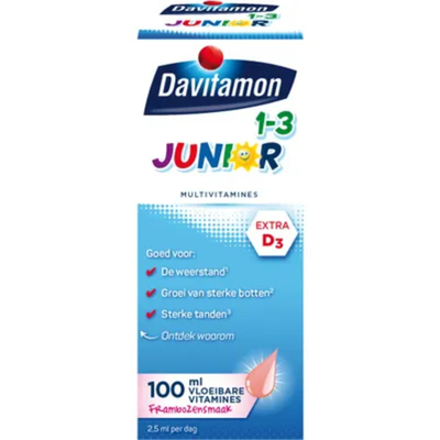 Gratis Verzending: 4x Davitamon Junior 1+ Framboos 100 ml