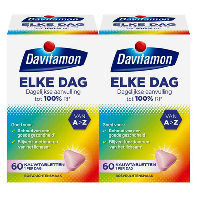 Gratis Verzending: 2x Davitamon Elke Dag 60 kauwtabletten