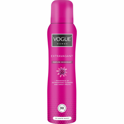 3x Vogue Extravagant Parfum Deodorant 150 ml