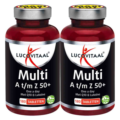 Gratis Verzending: 2x Lucovitaal Multi A-Z 50+ 180 tabletten
