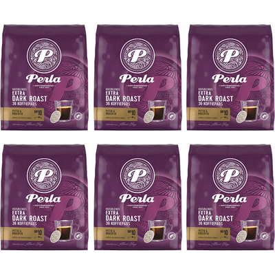 Perla Huisblends Extra dark roast koffiepads 6-pack Koffiepads (krachtig) 6 stuks