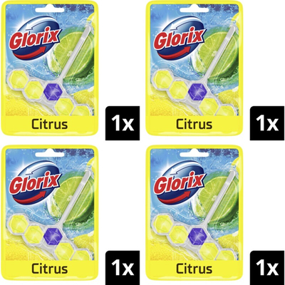 Glorix  Power Citroen Toiletblok 4-pack Toiletreinigers 4 stuks