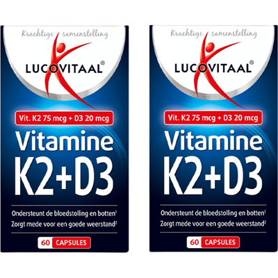 Lucovitaal K2 + D3 vitamine capsules 2-pack Kindervitamines 2 stuks