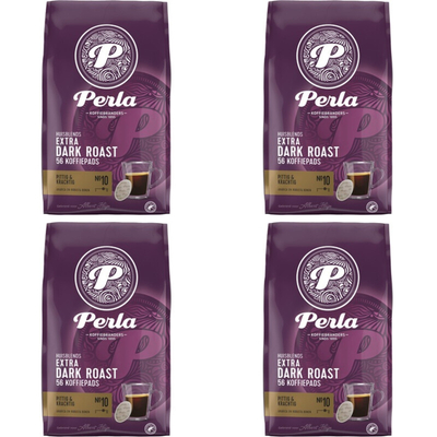 Perla Huisblends Extra dark roast koffiepads 4-pack Koffiepads (krachtig) 4 stuks
