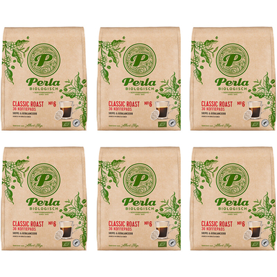 Perla Biologisch Classic roast koffiepads 6-pack Koffiepads (regular) 6 stuks