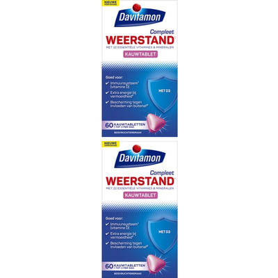 Davitamon Compleet Weerstand Kauw 2-pack Multivitamines 2 stuks