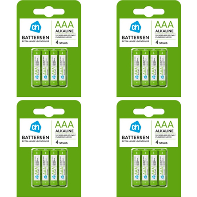 AH AAA alkaline batterijen 4-pack Batterijen 4 stuks