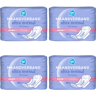 AH Ultra normal met vleugels 4-pack Maandverband 4 stuks