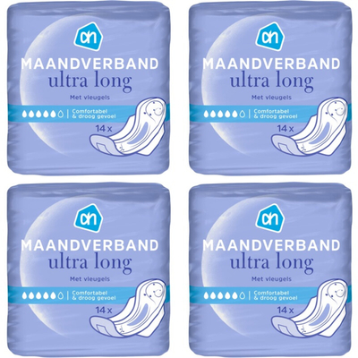 AH Ultra long 4-pack Maandverband 4 stuks
