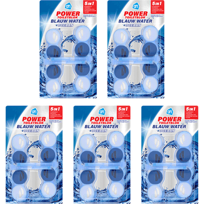 AH Power toiletblokken oceaan blauw 5-pack Toiletreinigers 5 stuks