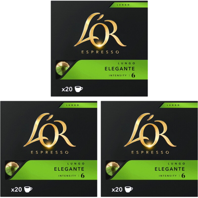 L'OR Espresso lungo elegante capsules 3-pack Nespresso compatible 3 stuks