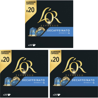 L'OR decaffeinato koffiecups 3-pack Nespresso compatible (decaf) 3 stuks