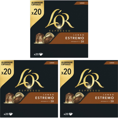 L'OR Lungo Estremo koffiecups 3-pack Nespresso compatible 3 stuks