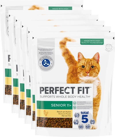 Perfect Fit Kattenbrokken - Senior 11+ - Kip - 6x750g kattenbrokken