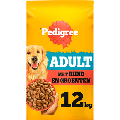 Pedigree Hondenbrokken - Adult Droogvoer - Rund en Groenten - 12kg hondenbrokken