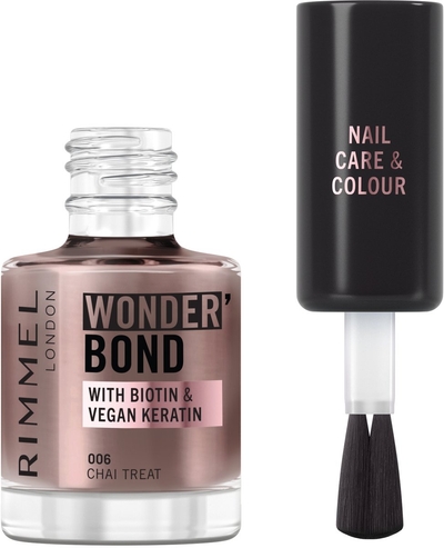 Rimmel Wonder'bond Care+Color Nail Polish - 006 - Chai Treat, 12 ml