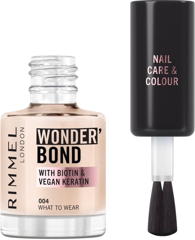 Rimmel Wonder'bond Care+Color Nail Polish - 004 - What to Wear, 12 ml