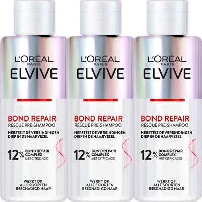 L'Oréal Paris - Elseve - Bond Repair Pre-Shampoo - Beschadigd Haar - 3x 200ml