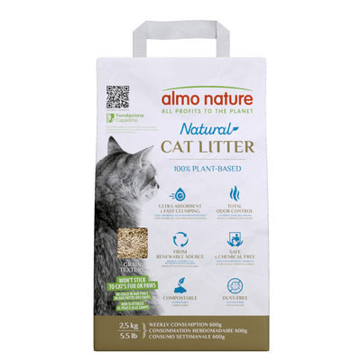 Almo Nature Natuurlijke Korrelige Kattenbakvulling - Grain Texture - 2.5 liter