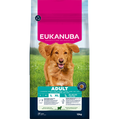2 x 12 kg Eukanuba Premium Nutrition Adult Large & Giant Breed Lamb & Rijst Droogvoer voor honden - hondenbrokken