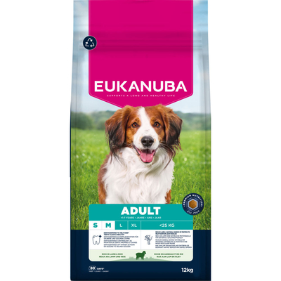 12kg Eukanuba Premium Nutrition Adult Small & Medium Breed Lamb & Rijst Droogvoer voor honden - hondenbrokken