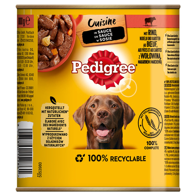 12x800g Rundvlees & Wortelen in saus Pedigree Classic natvoer voor honden - natvoer honden