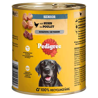 12x800g Senior kip in paté Pedigree Classic natvoer voor honden - natvoer honden