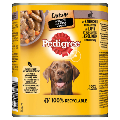 12x800g Konijn & Wortelen in saus Pedigree Classic natvoer voor honden - natvoer honden