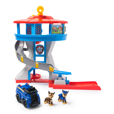 PAW Patrol - Speelfigurenset - Uitkijktoren - Met 2 Chase-actiefiguren en Politieauto