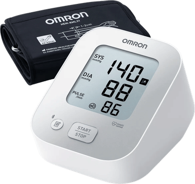 OMRON X2+ Connect, klinisch gevalideerde bloeddrukmeter, met Bluetooth voor OMRON connect App, met universeel manchet (22-42cm) voor de bovenarm