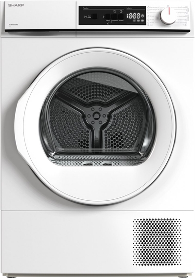 Sharp KDNHA8S6GWDBX warmtepomp droger - 8kg - energie label D - 15 programma's - trommelverlichting